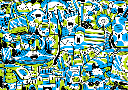 Seoul City Landmark Vector Illustration.