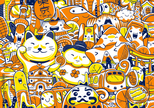 Tokyo City Landmark Vector Illustration.