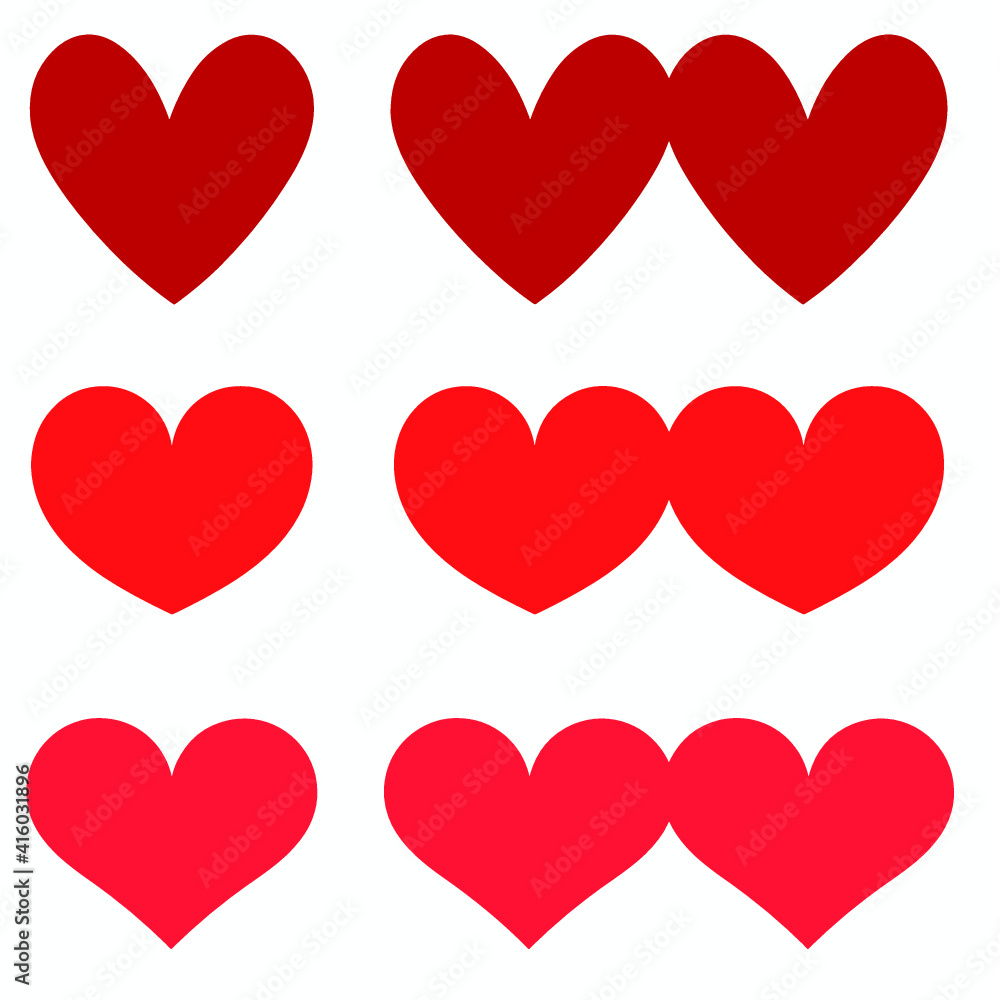 Heart-shaped red paper Valentines cards for different purposes and events