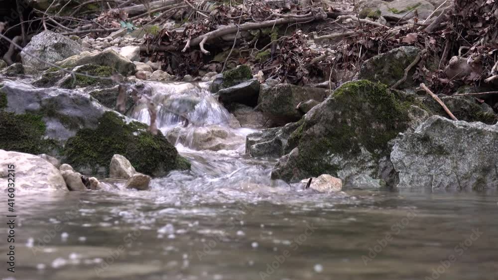 River waterfall stream rocks flow. Mountain river. River creek stream. River waterfall stream rocks flow. Mountain river. River creek stream.