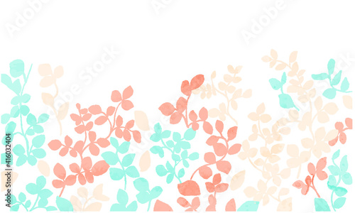 Wallpaper Mural Illustration of hand-painted watercolor leaves Torontodigital.ca