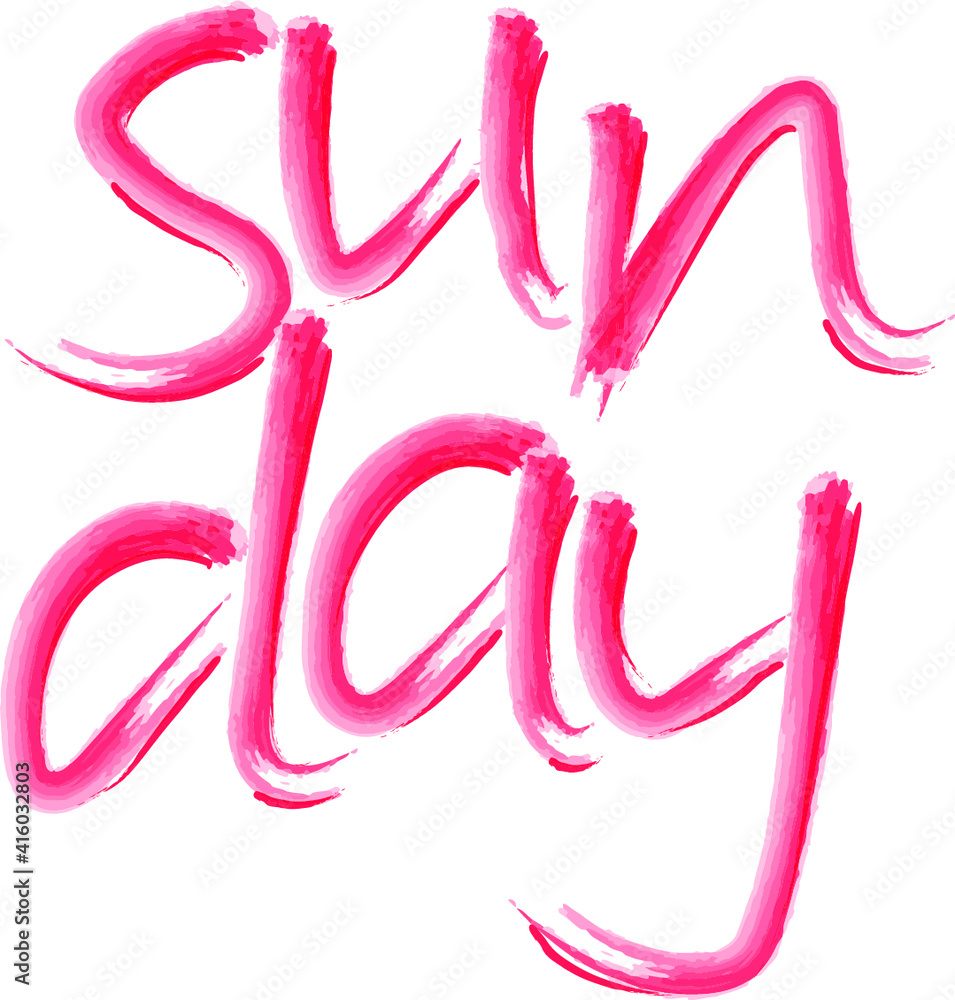 Fototapeta premium hand drawn watercolor sunday weekday