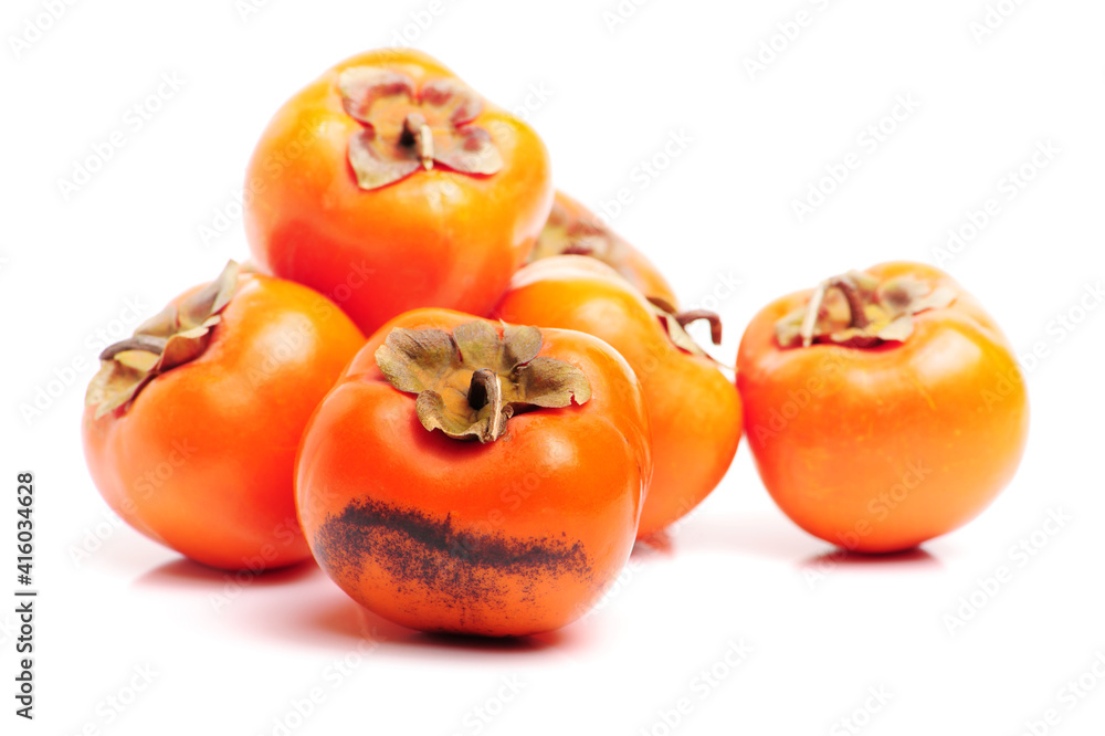 persimmon on a white background persimmon on a white background