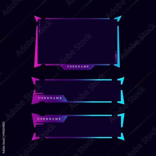 Editable Twitch streaming for gaming tamplate vector 