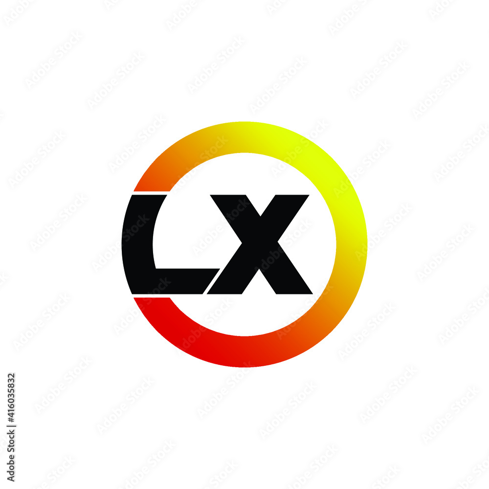 Letter LX circle logo design vector Letter LX circle logo design vector