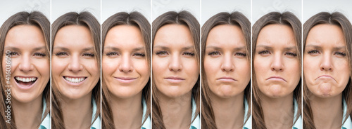 Photography Woman emotions range from extremely happy to extremely sad