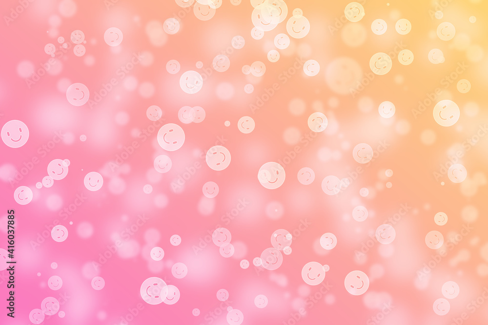 abstract background with bokeh happy face theme on colourful gradient. abstract background with bokeh happy face theme on colourful gradient.
