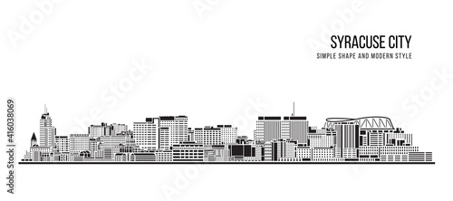 Cityscape Building Abstract Simple shape and modern style art Vector design -  Syracuse city