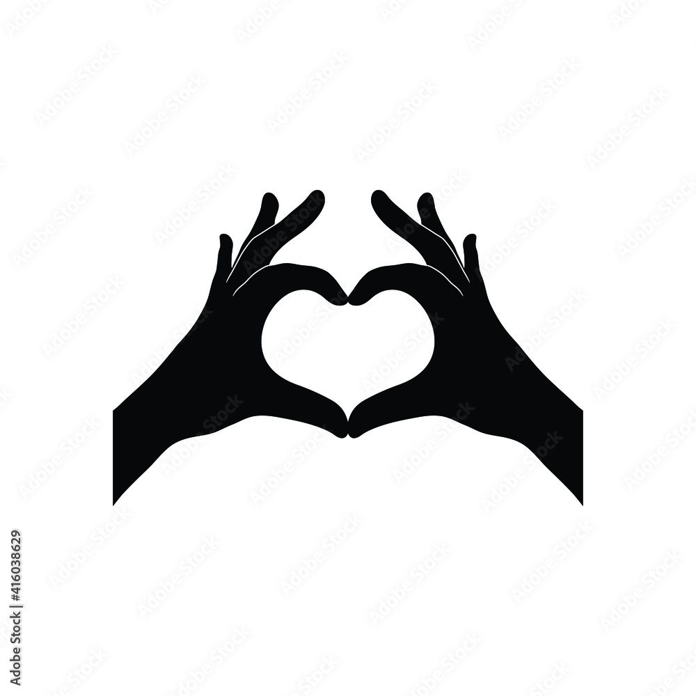 Two hands in the form of a heart icon love sign Two hands in the form of a heart icon love sign