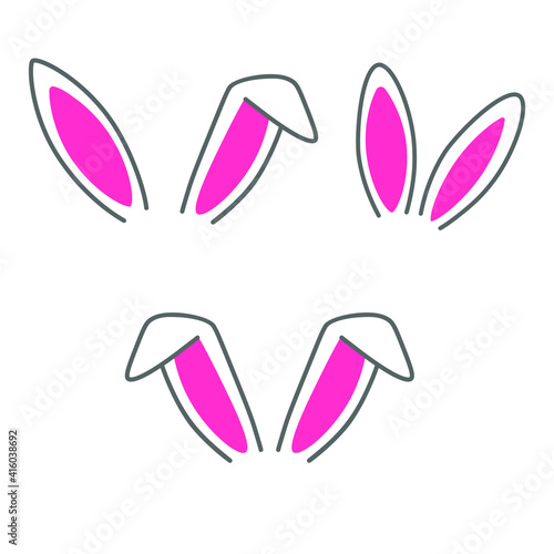 Bunny Ears icon vector set. Easter illustration sign collection. Easter Bunny symbol.