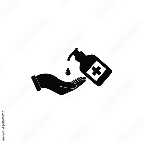 Hygiene hand icon vector. Washing hand.  bottle spray icon 