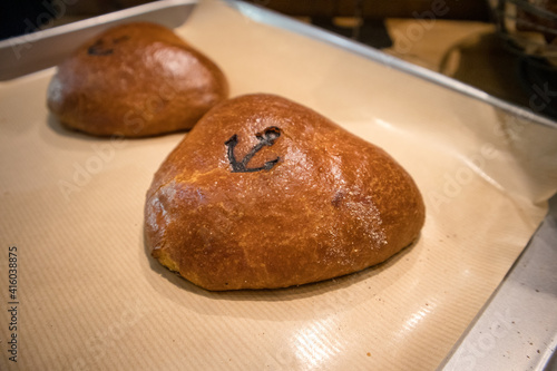 Fresh japanese bread in bakery