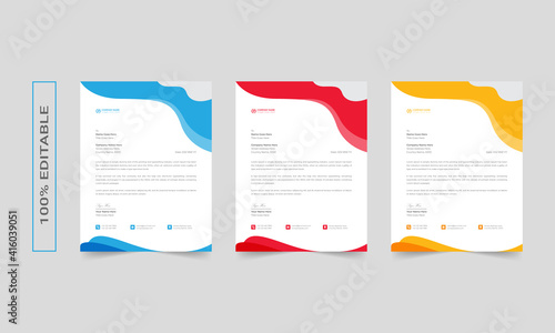 Modern corporate letterhead design template, abtract letterhead Design, simple letterhead, corporate letterhead, letterhead, business card letterhead design, red stationary set
