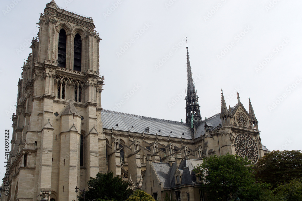 Paris (France). East view of the Notre Dame Cathedral in the city of Paris Paris (France). East view of the Notre Dame Cathedral in the city of Paris