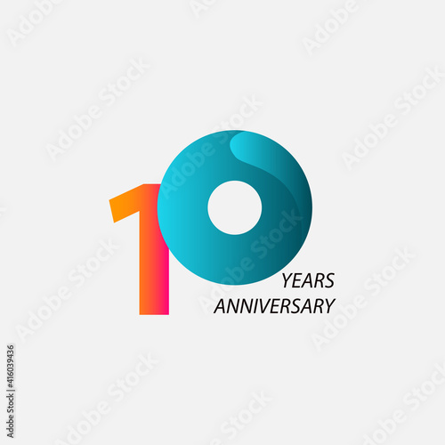 10 Years Anniversary Celebration Vector Template Design Illustration