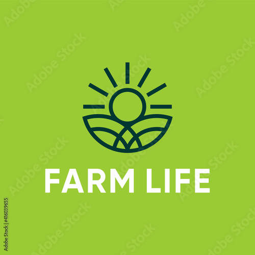 Modern professional logo with the image of nature, for the farm business