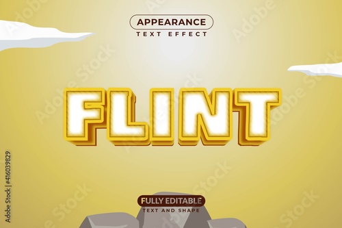 Editable Text Effect Flint Stone Effect Style