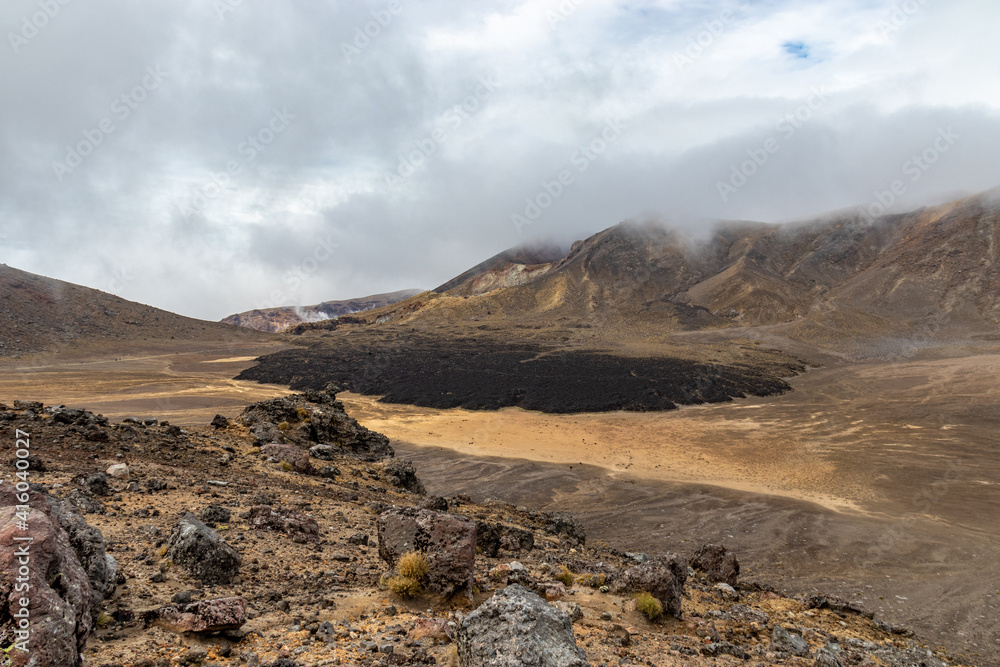 Paysage volcanique du parc de Tongariro, Nouvelle Zélande