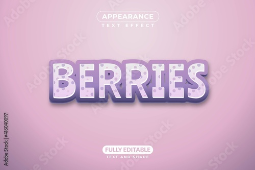 Editable Text effect Berries Effect Style For Branding, Mockup, Social Media Banner, Cover, Book, Games, Title