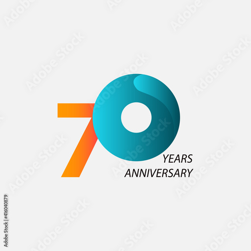 70 Years Anniversary Celebration Vector Template Design Illustration