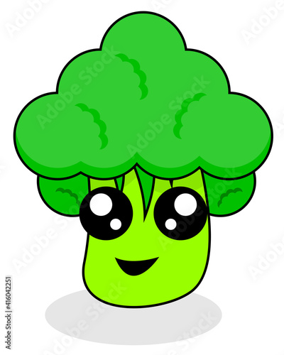 cute broccoli mascot design graphic illustration