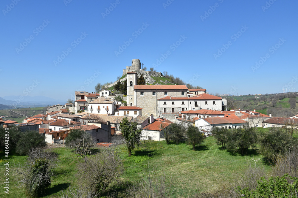 Panoramic view  of Rocca San Felice, a medieval village in the province of Avellino.
