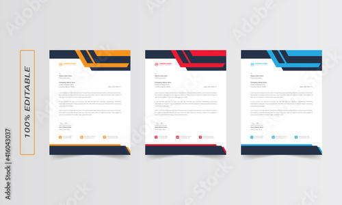 Letterhead design template, business letterhead, letterhead red, letterhead template, simple letterhead, corporate letterhead, flyer layout, modern corporate letterhead design template
