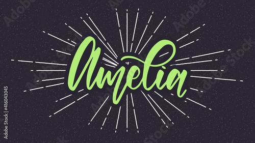 Tableau sur toile Amelia Name Vector Typography with Starburst