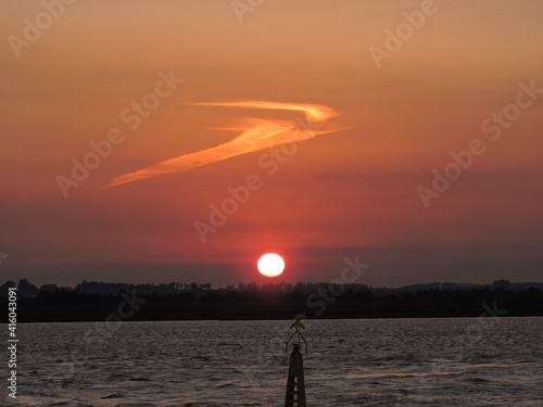 sunset over the river