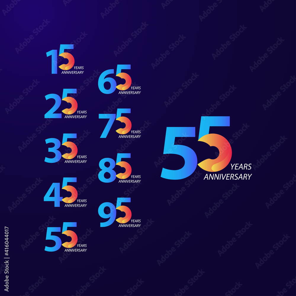 55 Years Anniversary Celebration Vector Template Design Illustration 55 Years Anniversary Celebration Vector Template Design Illustration