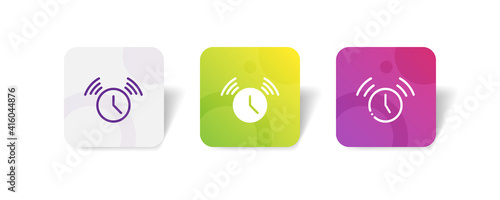 alarm icon set bundle in line, solid, glyph, 3d gradient style