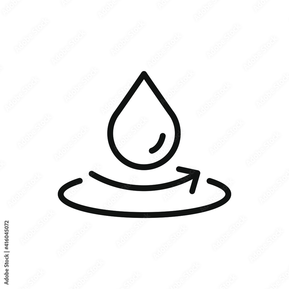 Waterproof icon. Water repellent surface symbol concept isolated on white background. Vector illustration Waterproof icon. Water repellent surface symbol concept isolated on white background. Vector illustration