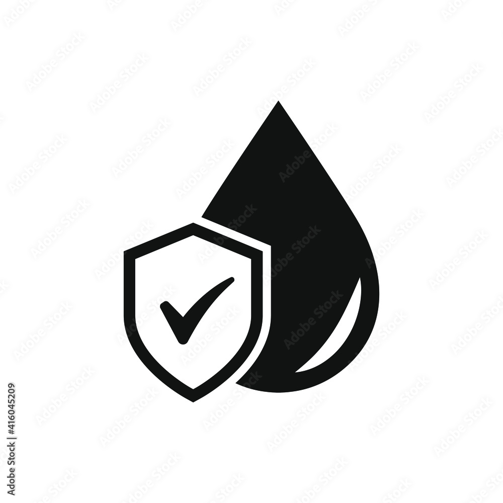 Waterproof icon. Water repellent surface symbol concept isolated on white  background. Vector illustration Stock-Vektorgrafik | Adobe Stock
