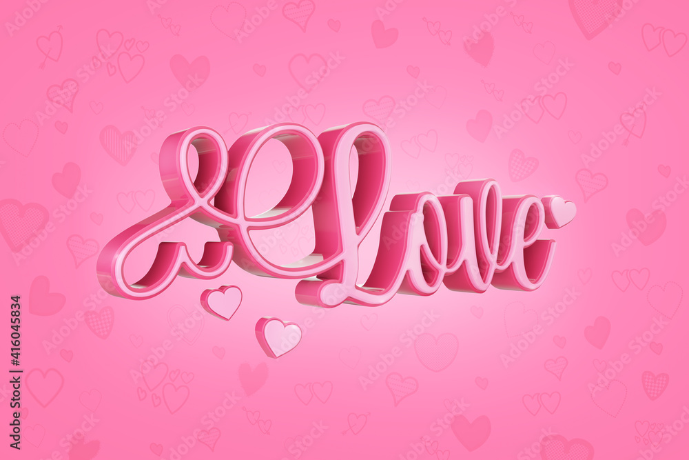LOVE word on white background .3d
