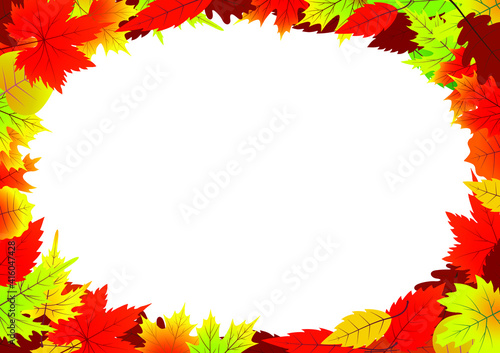 Horizontal banners with bright autumn leaves, Autumn background and room for text, Design elements for autumn holidays, Vector illustration