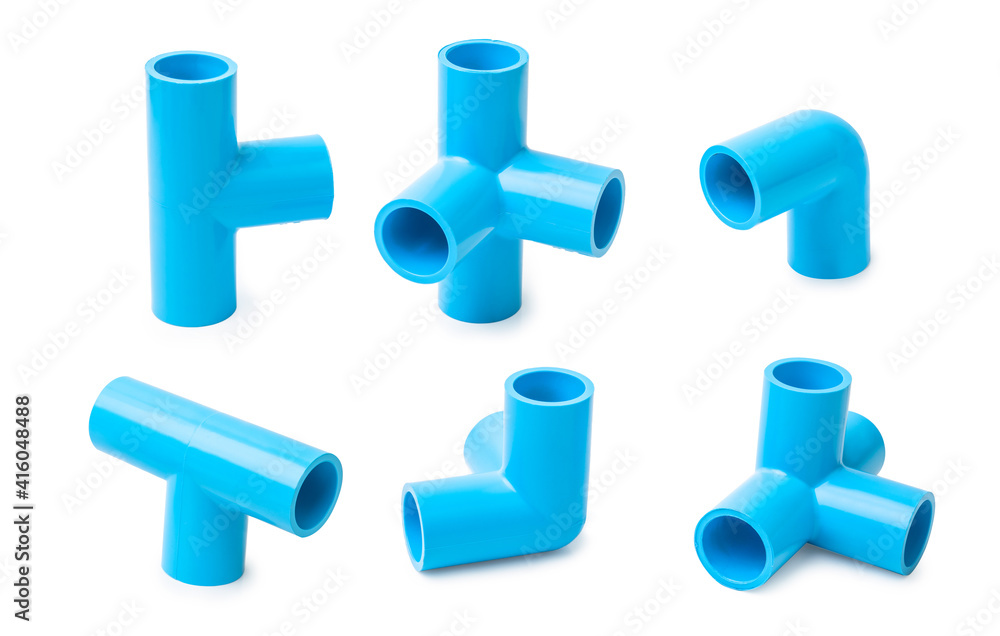 Pvc pipe fitting ,PVC Pipe connections on white background Pvc pipe fitting ,PVC Pipe connections on white background