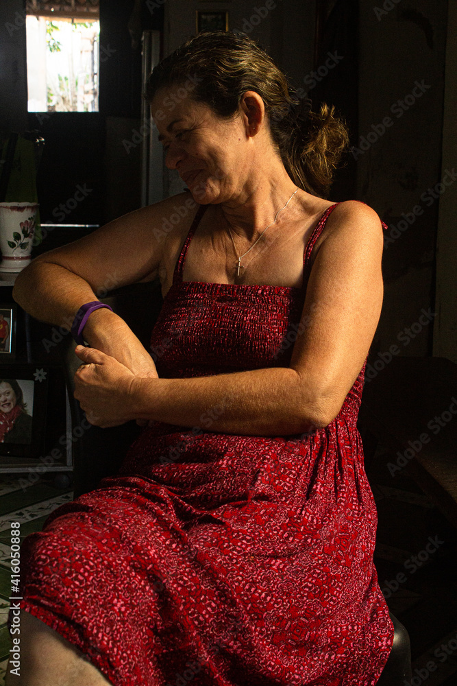 Fototapeta premium woman sitting on a chair