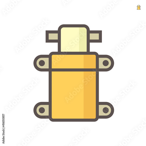Demand pump icon. Also called sprayer pump or diaphragm pump. Rubber diaphragm inside. Use in water filtration reverse osmosis system, irrigation sprinkler, car wash, beverage production. 64x64 px.