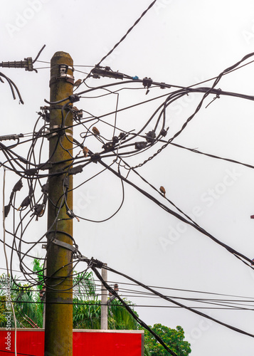 power lines on a pole