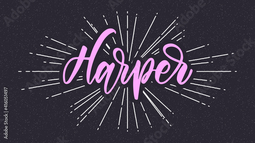 Harper Name Vector Typography with Starburst