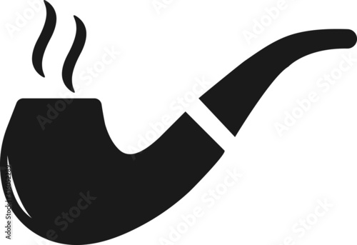 Smoke Tobacco Pipe flat vector icon. Hand drawn style design illustrations.
