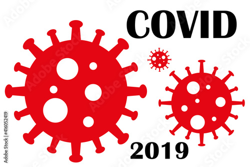 Dangerous virus icon illustration. Crown virus warning sign logo concept isolated on white background. COVID 19. Illustration of a dangerous virus icon. Pandemic. Vector