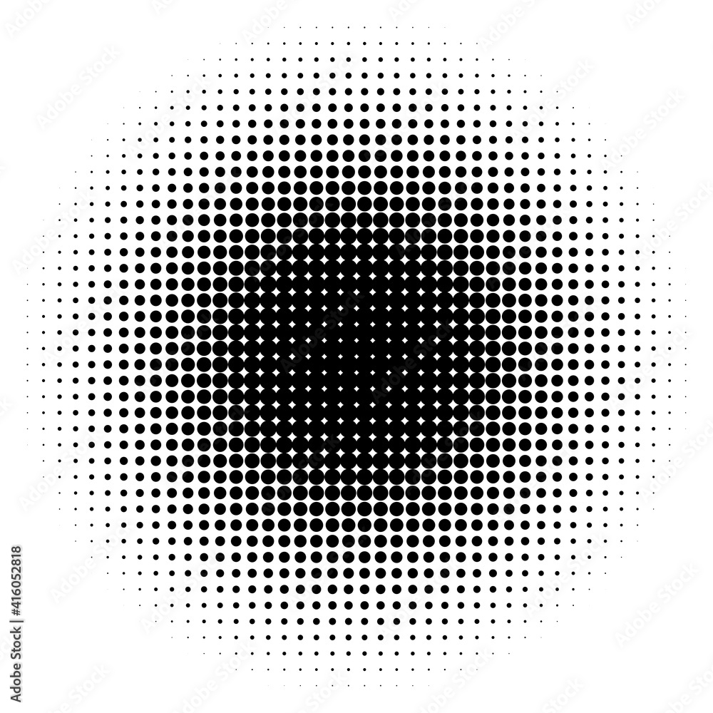 Design elements symbol Editable color halftone frame dot circle pattern on white background. Vector illustration eps 10 frame with black random dots. Round border Icon using halftone circle dots text