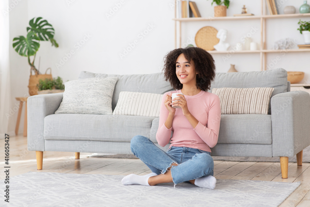 Enjoy relax and coffee in free time before work at home during covid-19 lockdown Enjoy relax and coffee in free time before work at home during covid-19 lockdown