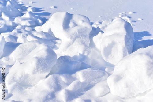 White blocks of snow in the winter afternoon © Lushchikov Valeriy