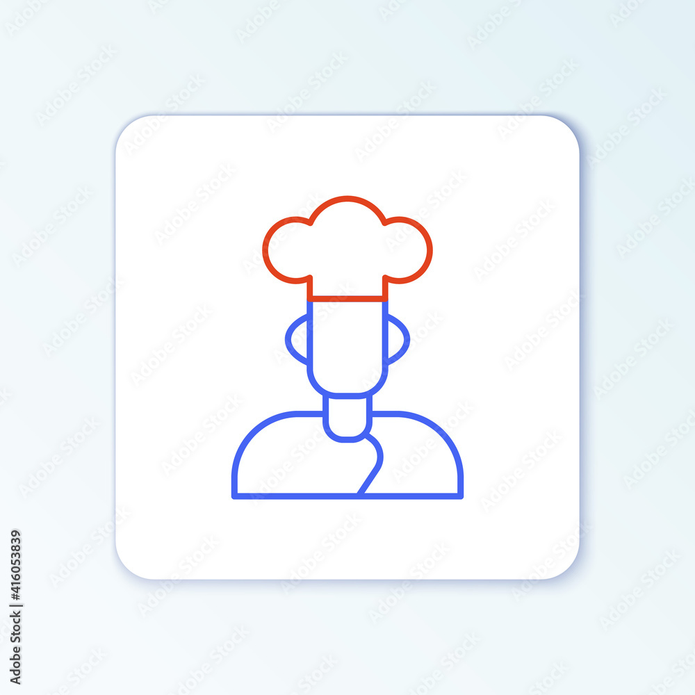 Line Cook icon isolated on white background. Chef symbol. Colorful outline concept. Vector. Line Cook icon isolated on white background. Chef symbol. Colorful outline concept. Vector.