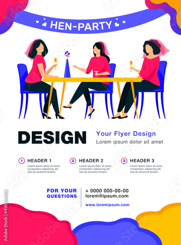 Happy woman having fun at hen party. Bride, friend, cocktail flat vector illustration. Marriage and celebration concept for banner, website design or landing web page