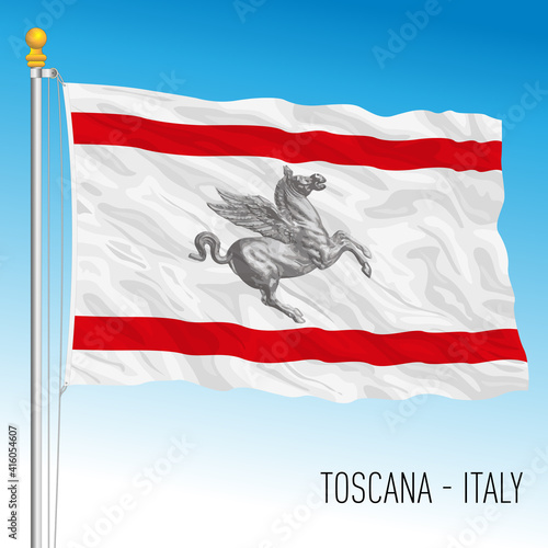 Tuscany, flag of the region, Italian Republic, vector illustration 