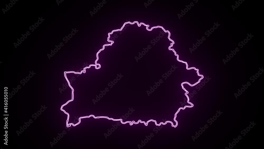 neon Map of Belarus, Belarus outline, Animated close up map of Belarus neon Map of Belarus, Belarus outline, Animated close up map of Belarus