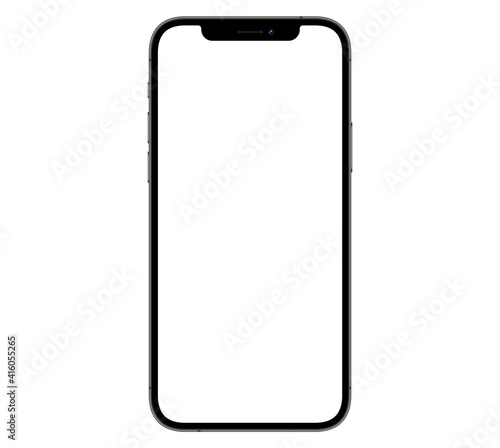Mockup / template. Smartphone with blank screens for your design isolated on white background.  photo